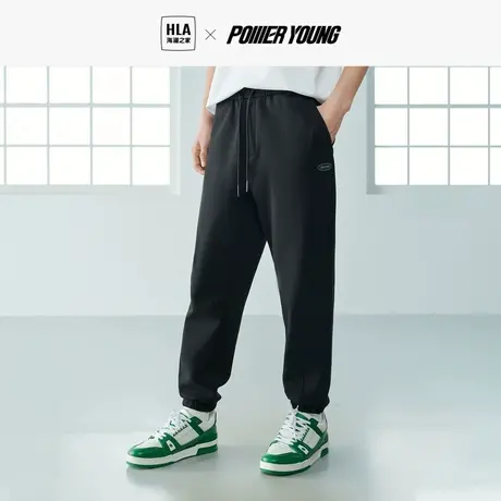 HLA/海澜之家POWER YOUNG休闲裤2023春松紧腰束脚口卫裤男商品大图