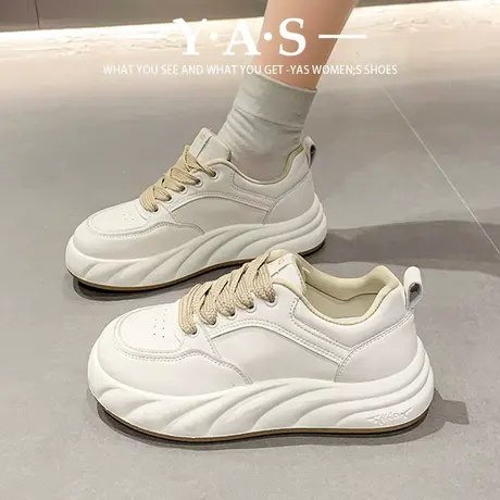 厚底面包鞋单鞋2024春秋新款百搭增高运动休闲鞋子ins网红小白鞋商品大图