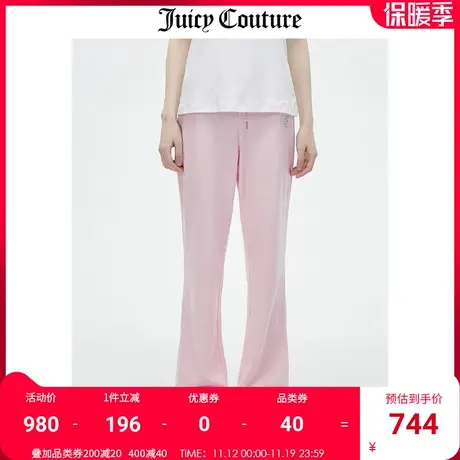 Juicy Couture橘滋休闲裤女2023秋冬新款美式宽松直筒微喇针织裤商品大图