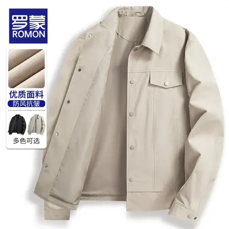 罗蒙男装2023新款秋装短款工装夹克男衣服休闲翻领春秋款男士外套图片