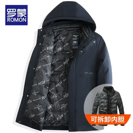 罗蒙男士棉衣加绒加厚2022新款保暖棉服中年爸爸宽松棉袄冬季外套图片