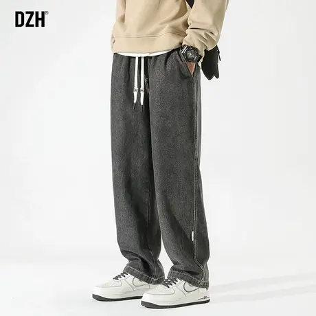 男士黑色阔腿牛仔裤男宽松直筒秋季垂感裤子2023年新款休闲裤长裤商品大图