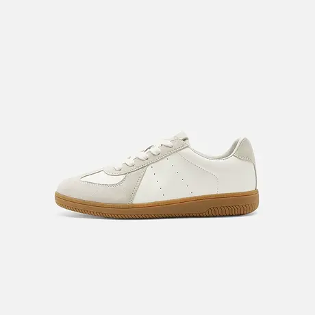 Nine West/玖熙2025夏新款系带运动休闲鞋平底德训鞋拼色百搭女鞋图片