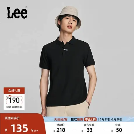 Lee春夏标准版型字母刺绣logo翻领男短袖polo衫休闲LMT008160205商品大图