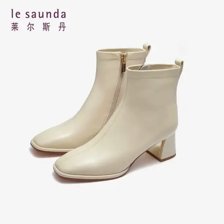 【闪降】莱尔斯丹时尚通勤简约拉链短筒中跟女短靴4T53101商品大图