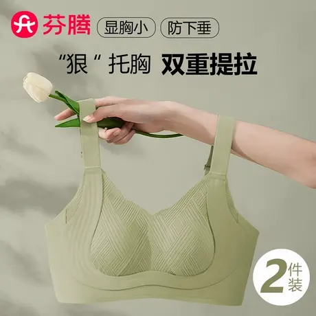 芬腾内衣女大胸显小防下垂防外扩聚拢上托提拉美背大码调整型文胸商品大图