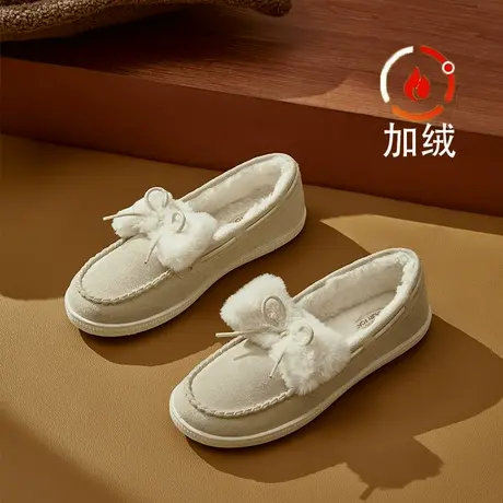 Skechers斯凯奇女鞋春夏季款加绒棉鞋保暖一脚蹬毛绒乐福鞋奶贝鞋图片
