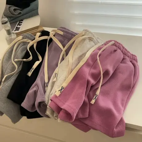 休闲运动短裤女夏季宽松外穿居家热裤潮ins直筒百搭薄款阔腿睡裤图片