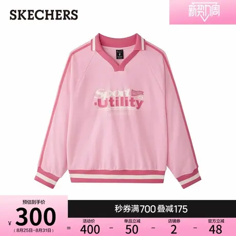 斯凯奇2025秋季新款女卫衣针织套头长袖圆领百搭T恤宽松显瘦上衣图片