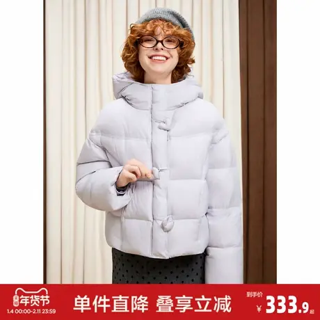 唐狮2026秋冬季短款羽绒服女高蓬连帽90鸭绒宽松休闲小个子韩系商品大图