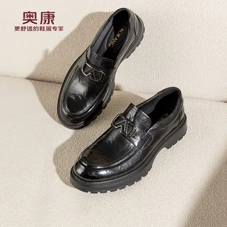 奥康 男鞋2025秋季新款乐福鞋商务休闲豆豆鞋通勤一脚蹬门店发货商品大图
