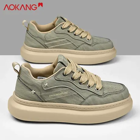 奥康潮流男鞋2025新款秋季休闲板鞋男款透气增高百搭运动时尚鞋男商品大图