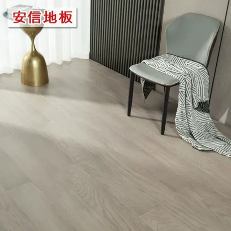 安信橡木新三层雅灰橡木实木复合锁扣地板E0级地暖适用厂家直销图片