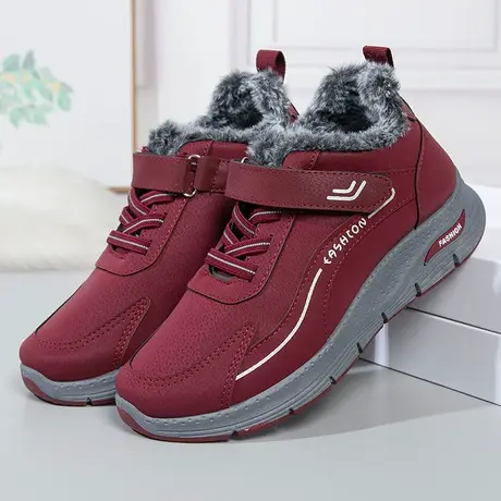 冬季老人鞋女新款加绒加厚健步鞋保暖运动鞋防滑妈妈鞋老北京布鞋图片