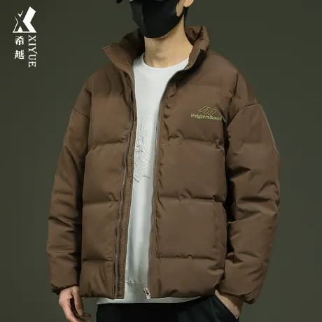 新国标90%鸭绒立领羽绒服男冬季保暖棉衣潮牌男士宽松大码面包服商品大图
