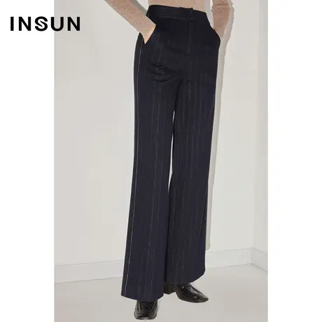 COVER冬季钻链两侧点缀羊毛闪葱休闲裤图片