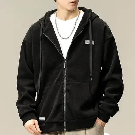 男士连帽卫衣外套男春秋季高级感痞帅2023年新款长袖开衫百搭上衣商品大图