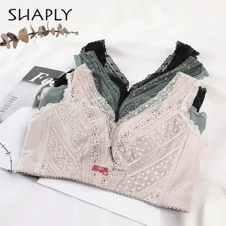 Shaply莎莲妮蕾丝内衣女大胸显小收副乳聚拢调整型无钢圈文胸罩图片