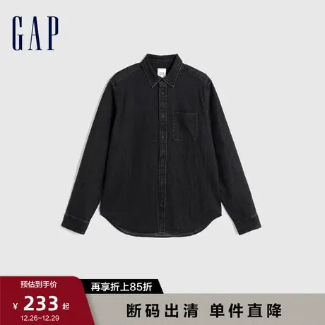 【断码优惠】Gap男装秋季新款时尚休闲翻领长袖牛仔衬衫731393图片