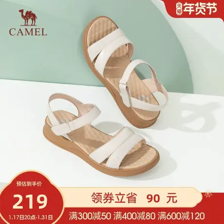 骆驼女鞋夏季新款时尚休闲百搭露趾舒适时装凉鞋女图片