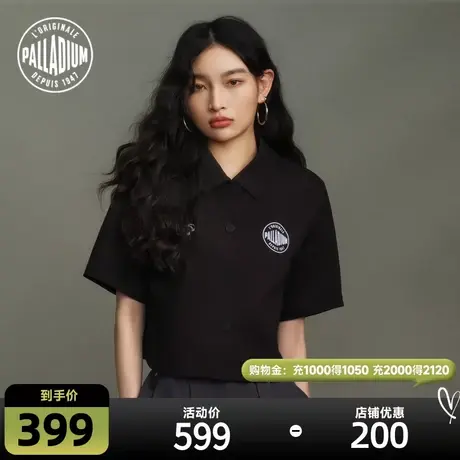 PALLADIUM帕拉丁衫衣女款翻领潮流时尚鸢尾花短袖衬衫198202图片