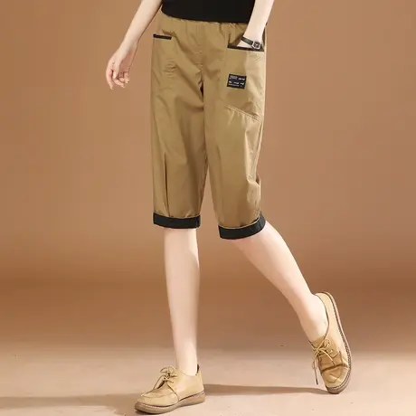 韩潮袭人松紧腰宽松短裤五分休闲裤女2023夏新款百搭显瘦哈伦裤薄图片