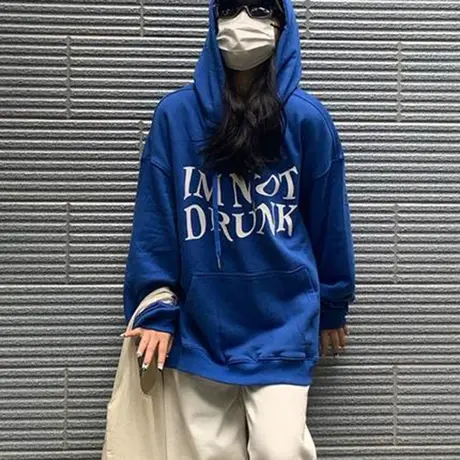 vintage连帽卫衣女宽松韩版潮ins设计感小众春秋薄款oversize外套商品大图