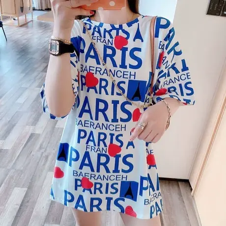 2023年春夏网红爆新款女装设计感小众上衣服韩版宽松短袖t恤潮ins商品大图