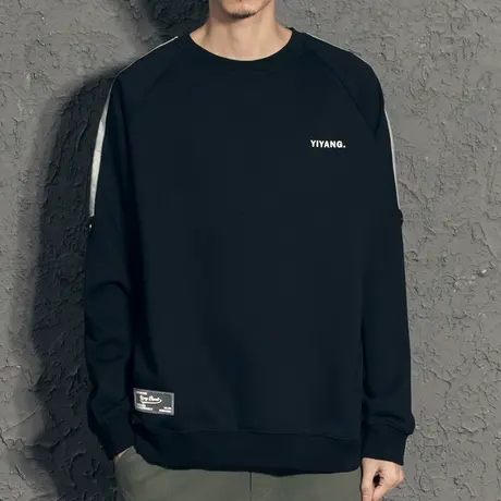 奕飏反光条卫衣男春秋款 个性帅气国潮秋季上衣外套商品大图