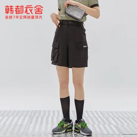 韩都衣舍工装短裤女夏新款女装五分裤中裤高腰休闲裤OM83520商品大图