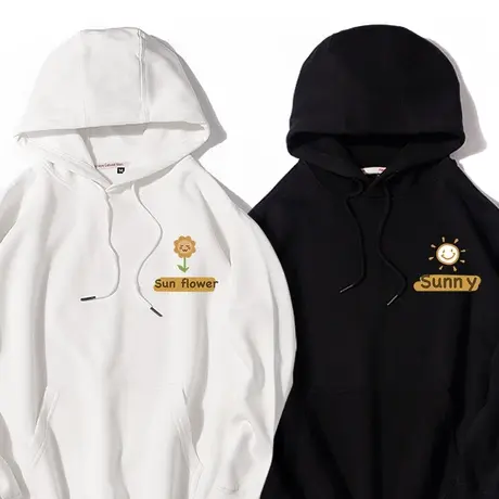 秀洛不一样情侣装春秋2023新款潮流加绒小众不撞衫连帽卫衣男外套商品大图