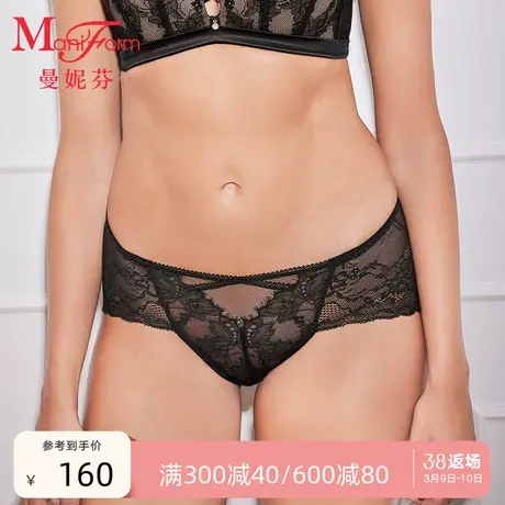 曼妮芬性感轻透蕾丝裤中低腰三角裤女士内裤内搭舒适底裤20612299图片