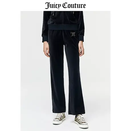 Juicy Couture橘滋休闲裤女2023秋季新款运动天鹅绒直筒微喇长裤商品大图
