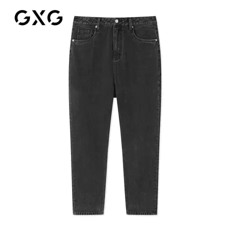 【特价】GXG男装 秋季黑色水洗阔腿型牛仔裤长裤潮GB105730K图片