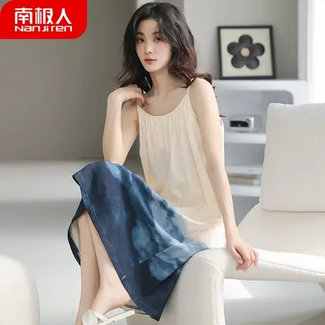 睡裙女夏季 纯棉 吊带性感无袖背心夏天女士孕妇柔美睡衣女款夏款商品大图