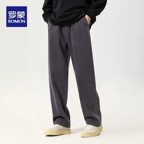 罗蒙男士牛仔裤2023秋冬中青年时尚简约休闲裤韩版潮流百搭小脚裤图片