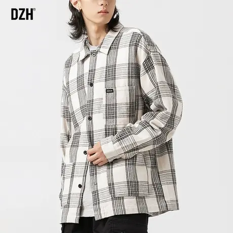 男士格子衬衫男韩版潮流休闲衬衣2023新款情侣装衬衣百搭外套男款商品大图