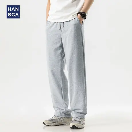 hansca夏季轻薄透气直筒卫裤男智能速干棉2025新款垂感百搭休闲裤图片
