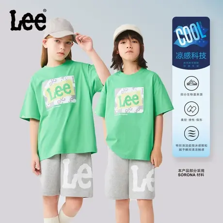 Lee男女童夏季款运动短袖2024新款女孩时尚休闲儿童装上衣夏装T恤图片