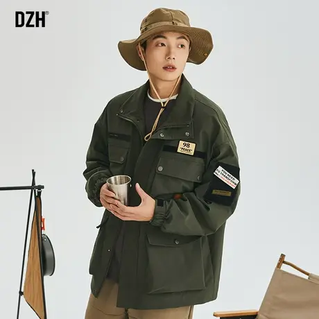 男士冲锋衣外套男春秋款户外登山工装夹克潮牌2023年新款大码男装商品大图