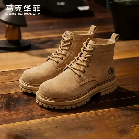 马克华菲工装大黄靴男款2025秋季新款男士马丁靴英伦风短筒靴子男商品大图