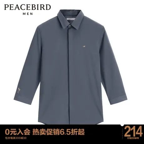 太平鸟男装 衬衣男2022夏季新款中袖衬衫B1CBC2406图片