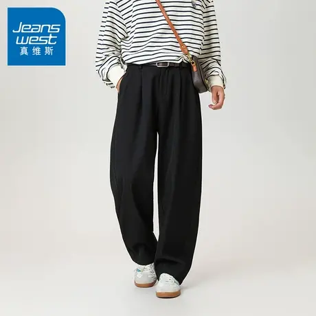 N5真维斯男士休闲裤2025新款秋季美式复古潮流宽松阔腿裤男款裤子商品大图