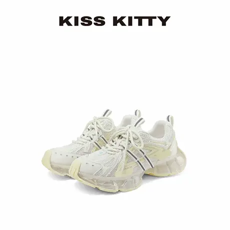 【呼呼专享】KISSKITTY25新款秋季外穿透气增高休闲运动鞋女拼色商品大图