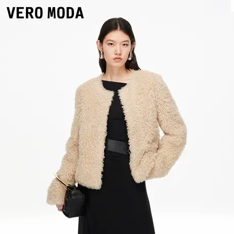 【来了就好】Vero Moda外套女2025秋冬宽松圆领毛绒外套百搭精致商品大图