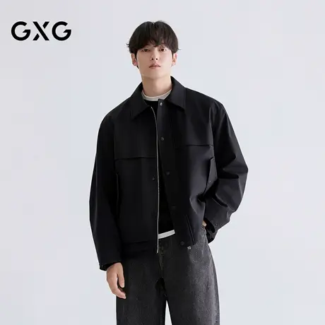 GXG男装 经典通勤翻领行政夹克宽松拼接茄克时尚外套 26年春新品图片