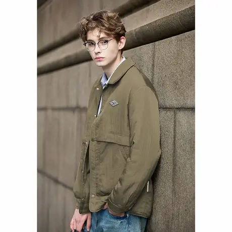 唐狮秋冬季短款棉衣男翻领帅气保暖防寒休闲风宽松男装时尚TUTA图片