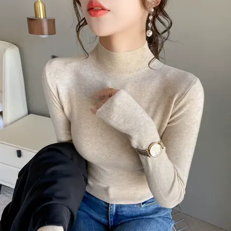 毛衣女装2024年新款秋冬季冬装宽松高领女士毛衣服加厚外穿打底衫商品大图