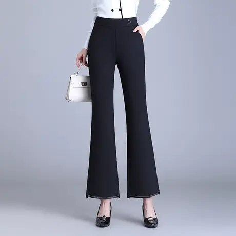 小个子高腰喇叭裤女秋季2023新款垂感显瘦通勤长裤气质休闲微喇裤商品大图