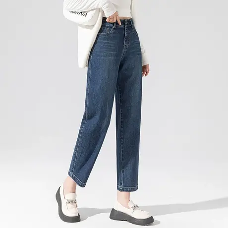 高腰牛仔裤女2024年新款香蕉裤宽松阔腿裤直筒老爹春秋大码哈伦裤商品大图